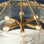 Keller Brushed Aged Brass And Textured Glass 6 Light Pendant 118584