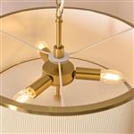Lexi 3-Light Ivory Fabric and Aged Brass Pendant 121989