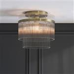 Marietta Flush Antique Brass Plate Ceiling Fitting 119492
