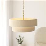 Noah 5-Light Cream and Brushed Brass Pendant 120013