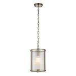 Ridgeton Antique Brass Plate And Clear Ribbed Glass Single Pendant 118595
