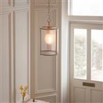 Ridgeton Antique Brass Plate And Clear Ribbed Glass Single Pendant 118595