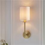 Sancerre Satin Brass and White Wall Light 99496