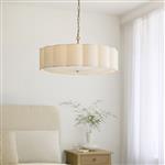 Serene 6-Light Brass Pendant with Vintage White Shade 118593