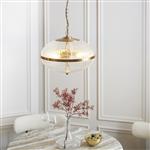 Somerset Vintage Brass And Ribbed Clear Glass 3 Light Pendant 118580