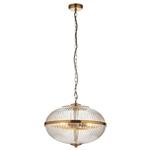 Somerset Vintage Brass And Ribbed Clear Glass 3 Light Pendant 118580