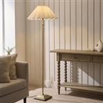 Sylvie Antique Brass Floor Lamp with White Cotton Shade 125429