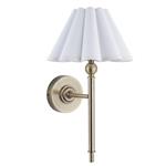 Sylvie Wall Light Antique Brass with White Cotton Shade 125425