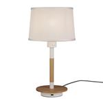 Nordica II USB Table Lamp White/Wood M5464