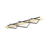 Boyal Large Black And Light Wood LED Three Light Flush Fitting 901931