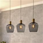 Empoli Brushed Brass And Black Triple Bar Pendant 901037