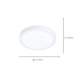 Fueva 6-Z LED IP44 CCT And RGB Round White Flush Bathroom Fitting 901376