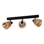 Keelby Black And Natural Braided Paper Triple Bar Spotlight 44131
