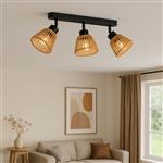Keelby Black And Natural Braided Paper Triple Bar Spotlight 44131