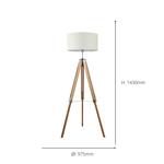 Lantada Light Wood And Cream Drum Shade Tripod Floor Lamp 44114