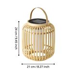 Marliano LED IP44 Light Wood And White Outdoor Solar Table Lamp 901088
