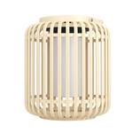 Marliano LED IP44 Light Wood And White Outdoor Solar Table Lamp 901088