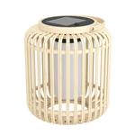 Marliano LED IP44 Light Wood And White Outdoor Solar Table Lamp 901088