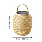 Marliano LED IP44 Woven Light Wood Outdoor Solar Table 901087