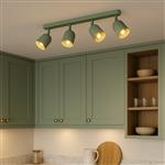 Tilston Directional Four Light Matt Green Steel Ceiling Spotlight 44135