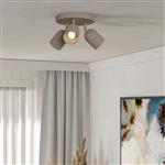 Tilston Matt Sandy Beige Steel Adjustable Triple Ceiling Spotlight 44163
