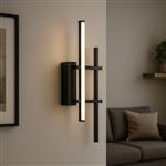Trepiliano LED Dual Matt Black And White Diffuser Wall Light 902139