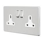 Brushed Steel With White Inserts