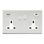 Brushed Steel With White Inserts