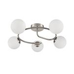Atlas 5 Light Satin Nickel And Opal Glass Semi Flush FL2501-5-378