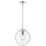 Globe IP44 Polished Nickel And Clear Globe Glass Pendant PCH498-372