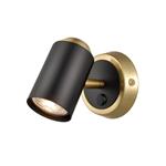Hollywood Round Matt Black & Brushed Brass Wall Light SPOT9101