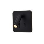 Luca LED Matt Black Square Directional Switched Reading Wall Light WB579