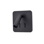 Luca LED Matt Black Square Directional Switched Reading Wall Light WB579