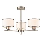 Satin Nickel With Off White Textured Shades