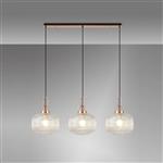 Copper With Ribbed Clear Glass Shades
