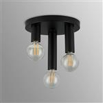 Acworth Satin Black 3 Light Round Flush Fitting 359037