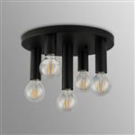 Acworth Satin Black 5 Light Round Flush Fitting 359040