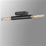 Acworth Satin Black Double adjustable Wall Or Ceiling Light 347549 