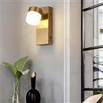 Affron Brass And Opal White LED IP44 Bathroom Wall Light 368942
