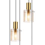 Akron Brass And Amber Glass 5 Light Cluster Pendant 369037 