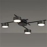 Alamo Gun Metal And Sand Black 4 Light LED Flush Fitting 365960 