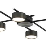 Alamo Gun Metal And Sand Black 6 Light LED Flush Fitting 365962 