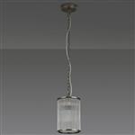 Albany Antique Brass And Clear Small Single Ceiling Pendant 370044 