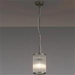 Albany Antique Brass And Clear Small Single Ceiling Pendant 370044 