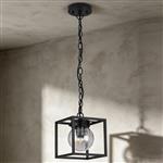 Anner Satin Black Small IP54 Outdoor Pendant 369598