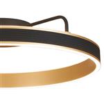 Aralia LED CCT Black Faux Leather And Brushed Gold Medium Flush Light 375180