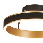 Aralia LED CCT Black Faux Leather And Brushed Gold Small Flush Light 375179 