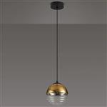 Baker Satin Black And Gold Single Ceiling Pendant 365789 