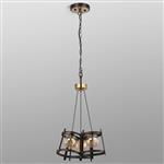 Batavia Brown Oxide And Cognac Glass Triple Pendant 347880 