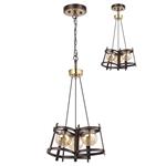 Batavia Brown Oxide And Cognac Glass Triple Pendant 347880 